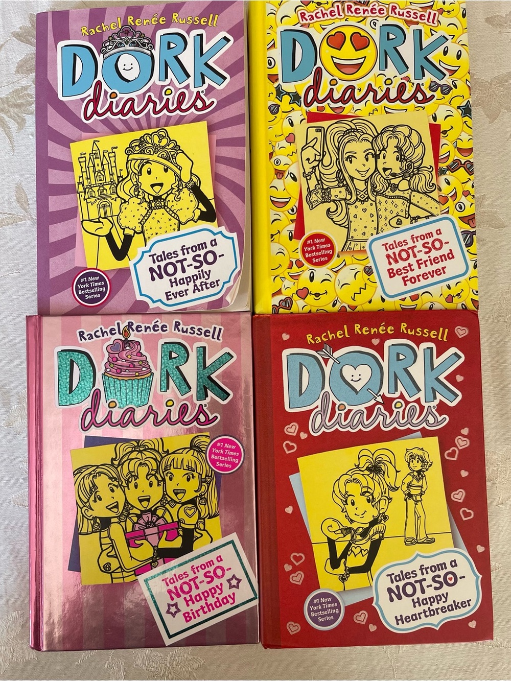 Dork Diaries Book Lot of 4 Rachel Renée Russell Books #6 #8 #13 #14